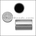 5mm round CYLINDER end cap ANTIQUE SILVER - 10 pcs