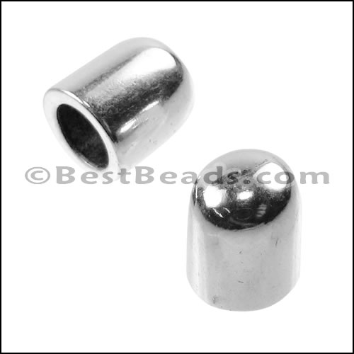 5mm round end caps SILVER - 10 pcs