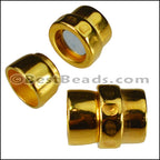 10mm round TOP TO TAIL magnetic clasp GOLD - 5 pcs