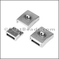 10mm flat CHARMHOLDER clasp ANT SILVER - 10 pcs