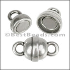 12mm LOLLIPOP magnetic clasp ANTIQUE SILVER - 10 clasps