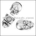 10mm flat SKULL magnetic clasp ANTIQUE SILVER - 5 pcs
