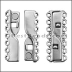 7 LOOPS magnetic clasp ANTIQUE SILVER - 10 pcs