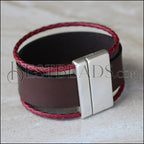 20mm flat + 3mm round COMBO magnetic clasp ANT SILVER - 5 clasps