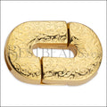 10mm flat CUT OUT FLORAL magnetic clasp GOLD - 5 clasps