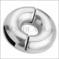 10mm flat LIFESAVER magnetic clasp ANT SILVER - 5 clasps