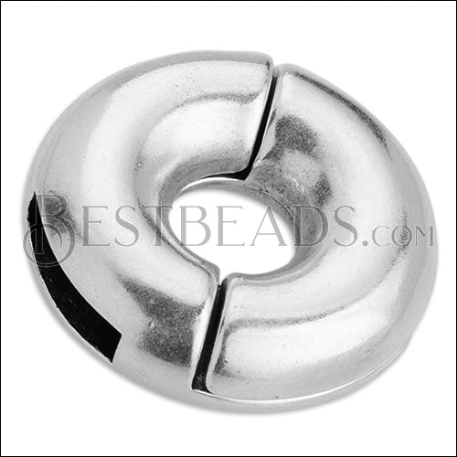 10mm flat LIFESAVER magnetic clasp ANT SILVER - 5 clasps
