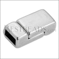 6mm flat SOLID SQUARE magnetic clasp ANT SILVER - 10 clasps