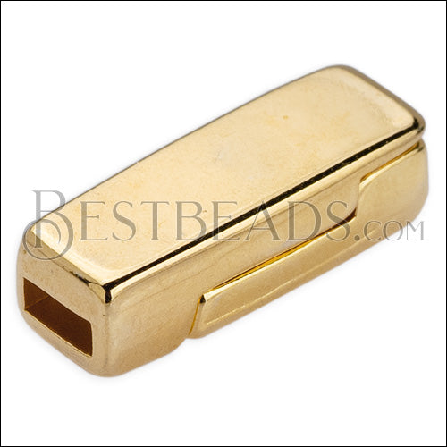 5mm flat HIDDEN RECTANGLE magnetic clasp GOLD - 10 clasps