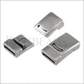 10mm flat DELUX magnetic clasp ANT SILVER - 10 clasps