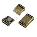 10mm flat REGAL magnetic clasp ANT BRASS - 10 clasps
