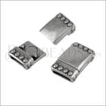 10mm flat REGAL magnetic clasp ANT SILVER - 10 clasps