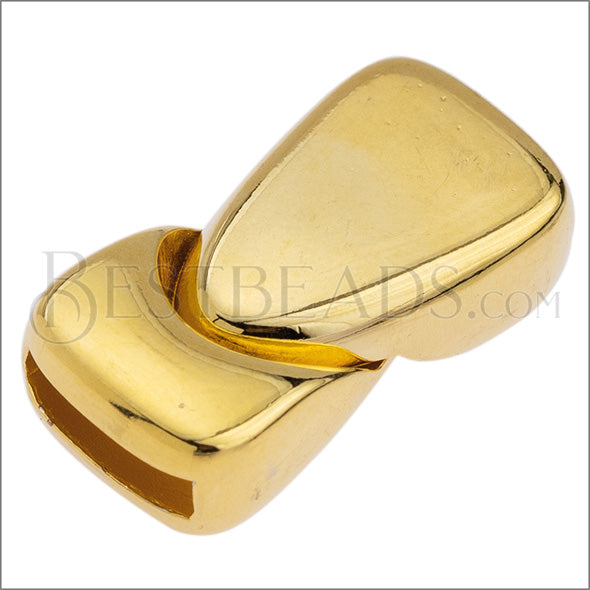 10mm flat INTERLOCKING magnetic clasp SHINY GOLD - 10 clasps