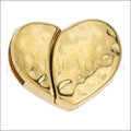 10mm flat HAMMERED HEART clasp SHINY GOLD - 5 clasps