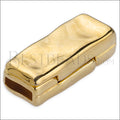 6mm flat RIPPLED magnetic clasp SHINY GOLD - 5 clasps