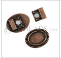 10mm flat OVAL DOTS MAGNET ANT COPPER -10 pcs