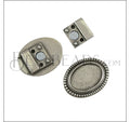 10mm flat OVAL DOTS MAGNET ANT SILVER -10 pcs