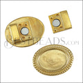 10mm flat OVAL DOTS MAGNET SHINY GOLD - 5 pcs