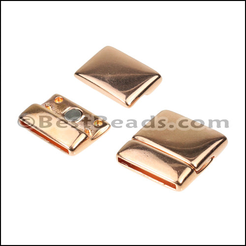 20mm flat ROUNDED magnetic clasp ROSE GOLD - 5 clasps