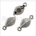 Small loop LEAF magnetic clasp ANT SILVER - 10 pcs