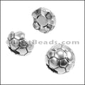 5mm flat SOCCER BALL magnetic clasp ANT SILVER - 10 clasps
