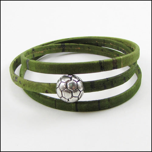 5mm flat SOCCER BALL magnetic clasp ANT SILVER - 10 clasps