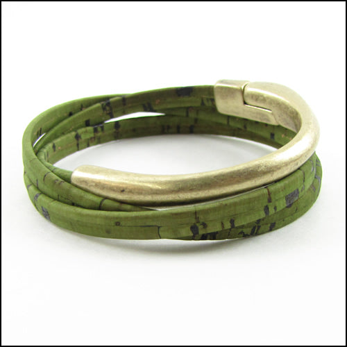 5mm flat HALF - CIRCLE magnetic clasp ANT BRASS - 5 clasps