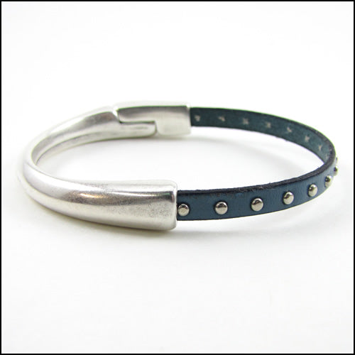 5mm flat HALF - CIRCLE magnetic clasp ANT COPPER - 5 clasps