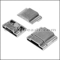 20 + 10mm flat DOTS magnetic clasp ANT SILVER - 5 clasps