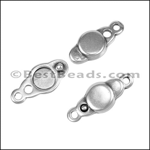 SMALL LOOP END magnetic clasp ANT SILVER - 10 clasps