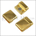 15mm flat ROUNDED magnetic clasp GOLD - 5 clasps