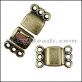3 LOOPS magnetic clasp ANT BRASS - 5 clasps