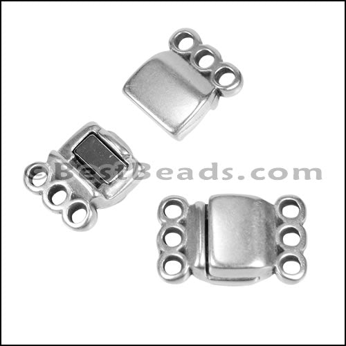 3 LOOPS magnetic clasp ANT SILVER - 5 clasps