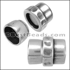 10mm round TOP TO TAIL magnetic clasp ANT SILVER - 5 pcs