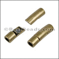 4mm round CURVED TUBE magnetic clasp ANT BRASS - 10 pcs