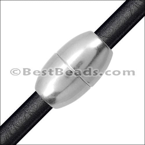 5mm round SMOOTH BARREL magnetic clasp ANT BRASS - 5 clasps