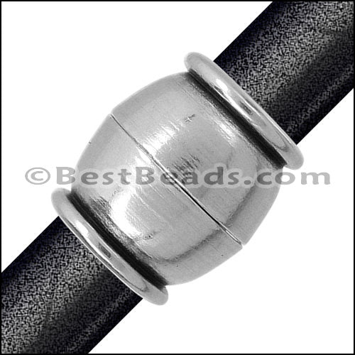 5mm round SMALL BARREL magnetic clasp ANT SILVER - 5 clasps