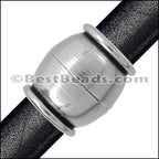 5mm round SMALL BARREL magnetic clasp ANT SILVER - 5 clasps