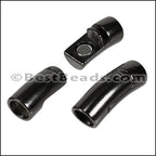 8mm round CURVED TUBE magnetic clasp BLACK - 5 clasps