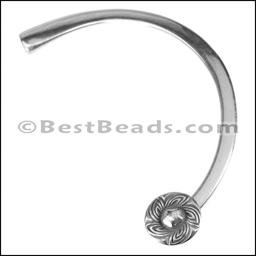 4.5mm round FLOWER necklace ANT SILVER - 1 piece