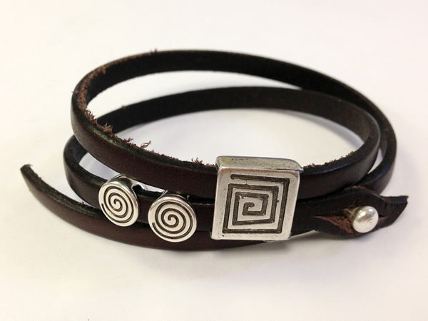 with 5mm leather, cut long slits instead of punching holes