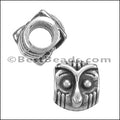 5mm round OWL bead ANT SILVER - 10 pcs