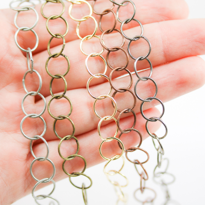 Antique Brass finish is second chain from left