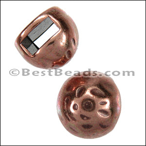 5mm flat HAMMERED STUD slider ANT COPPER - 10 pcs