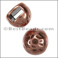 5mm flat HAMMERED STUD slider ANT COPPER - 10 pcs