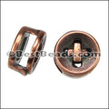 5mm flat BUTTON slider ANT COPPER - per 10 pieces