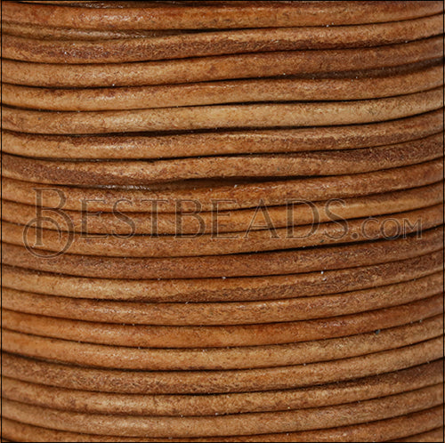 1.5mm round Indian leather - tan - 25m SPOOL