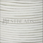 1mm round Indian leather - white - 25m SPOOL