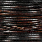 1mm round Indian leather - natural dark brown - 25m SPOOL
