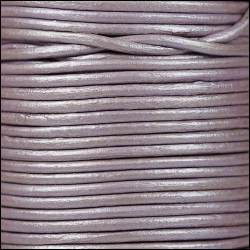 1mm round Indian leather - lilac METALLIC - 25m SPOOL